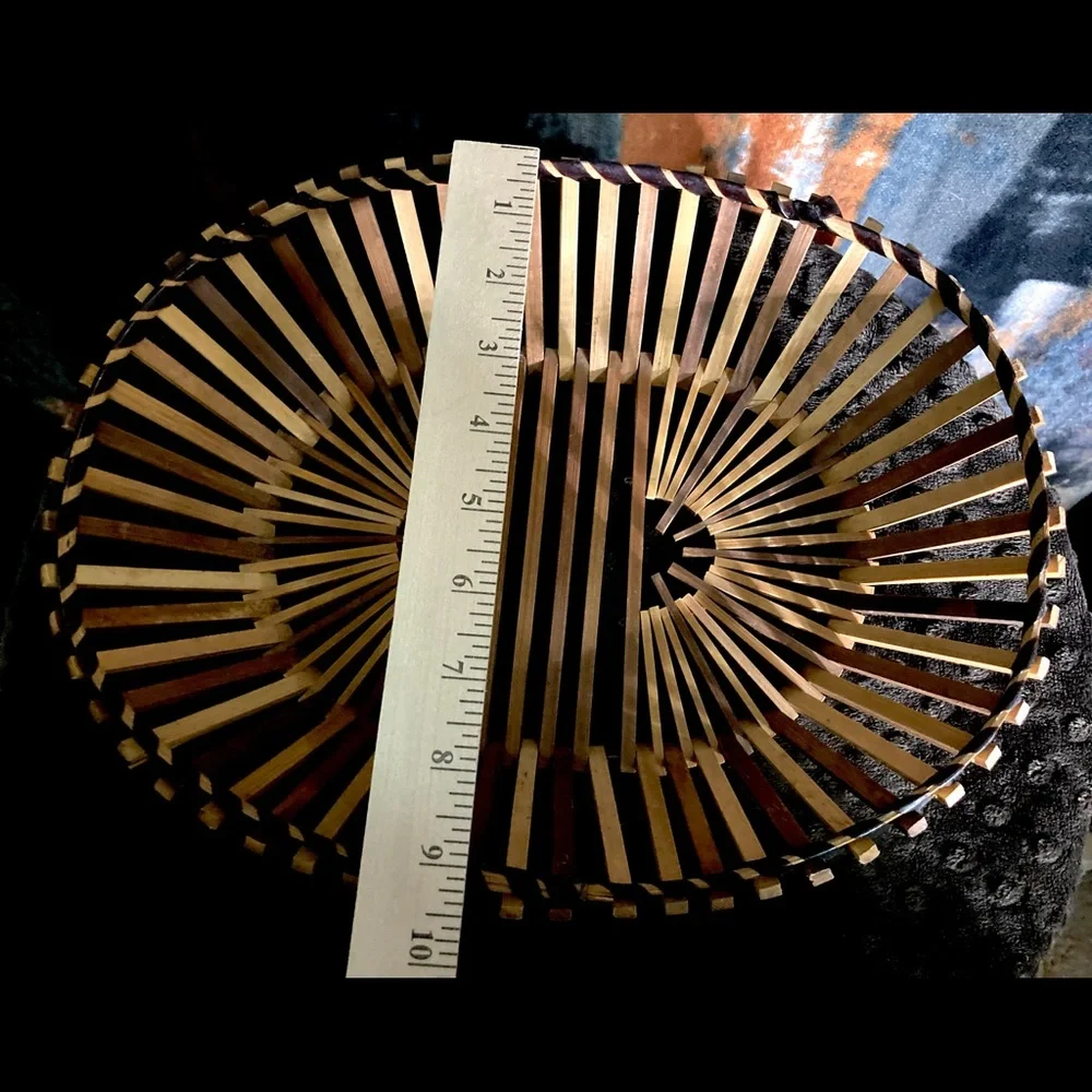 Vintage Mid Century Hand Woven Basket | Unique Shape | Fall Decor | Thanksgiving